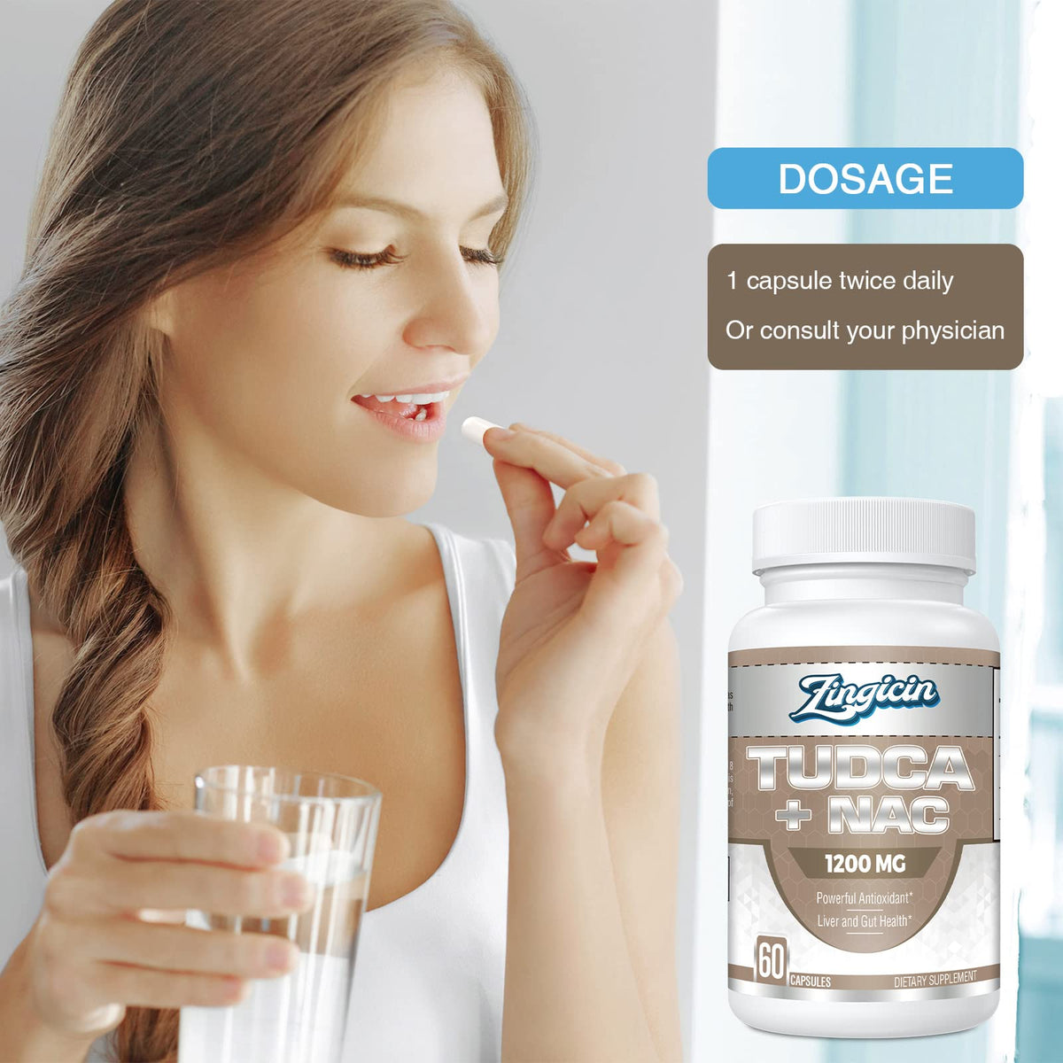 Zingicin TUDCA avec NAC 1200mg emballage