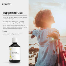 ZINZINO BalanceOil+ 300 ml affichant l'étiquette