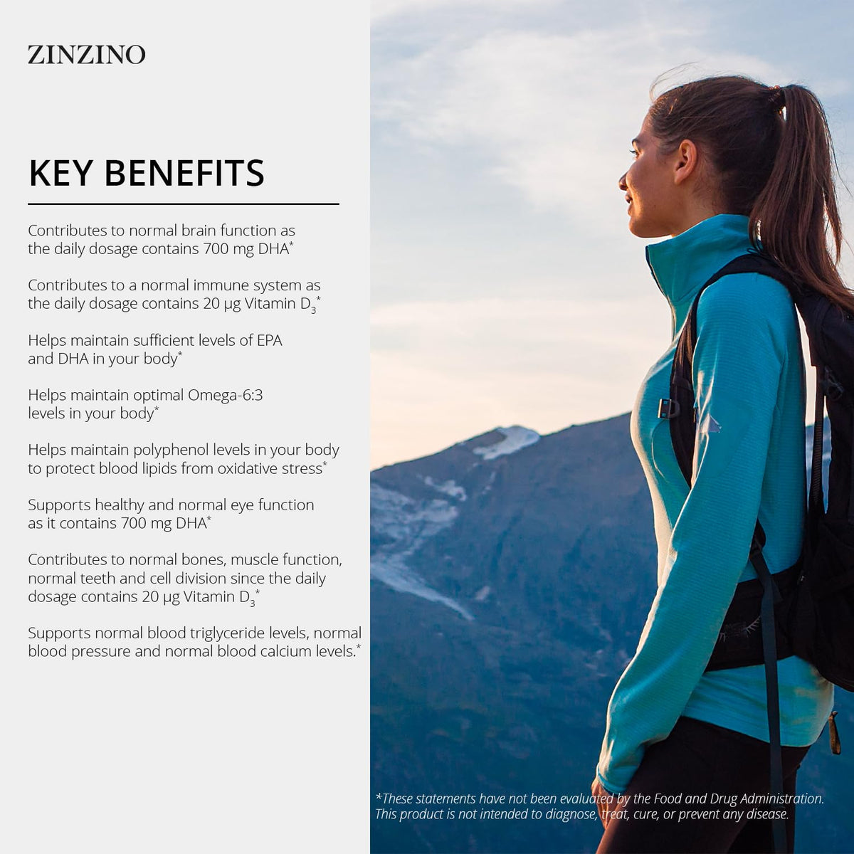 ZINZINO BalanceOil+ 300 ml produit sur une table en bois