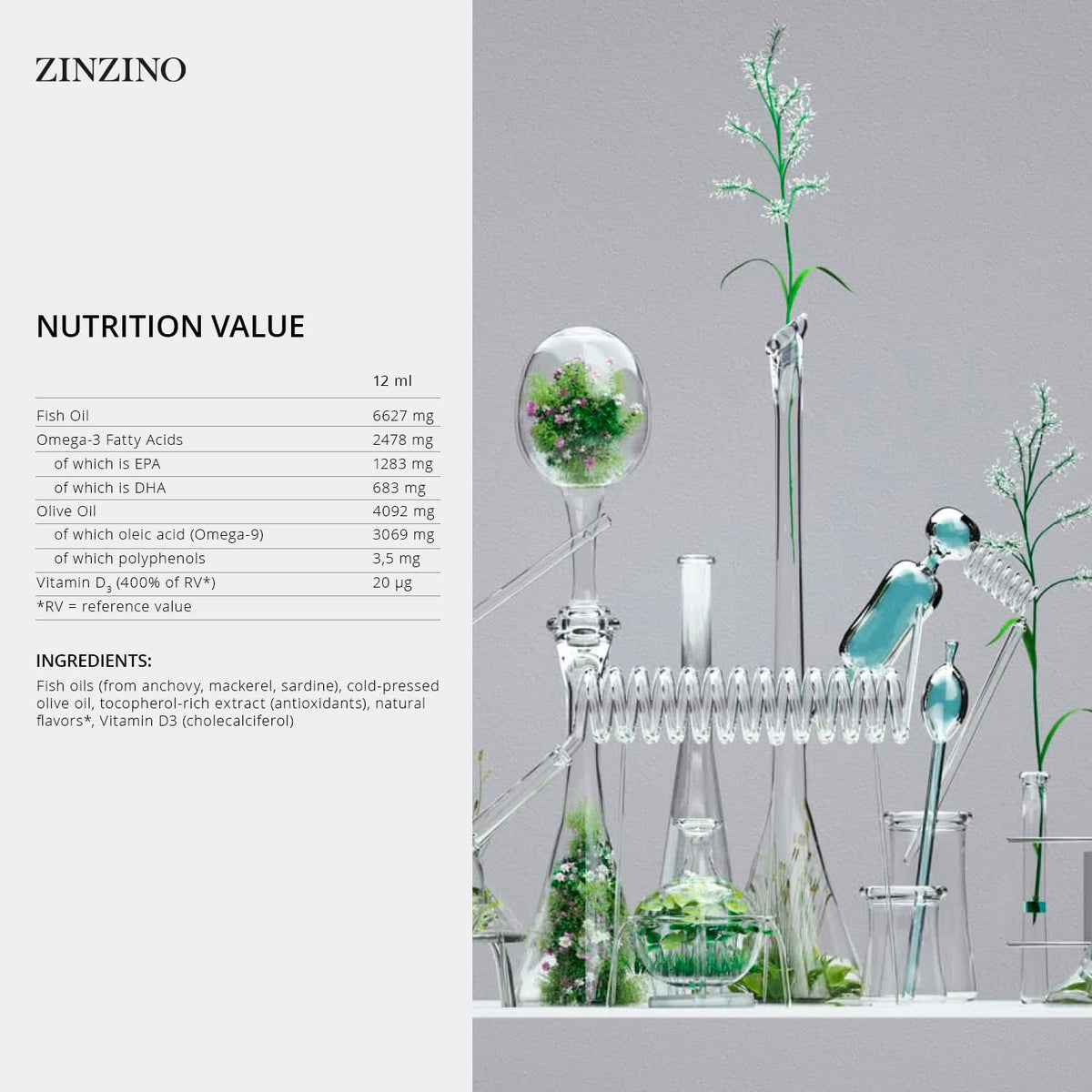 ZINZINO BalanceOil+ Sirop Pamplemousse Citron Vert 300 ml emballage