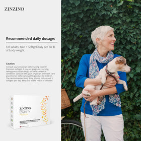 ZINZINO Essent+ Premium Omega Balance avec ingrédients clés