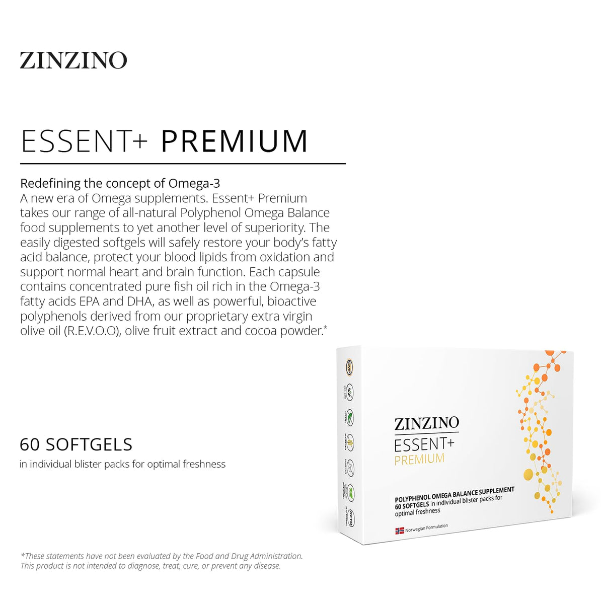 ZINZINO Essent+ Premium Omega Balance gélules molles ouvertes