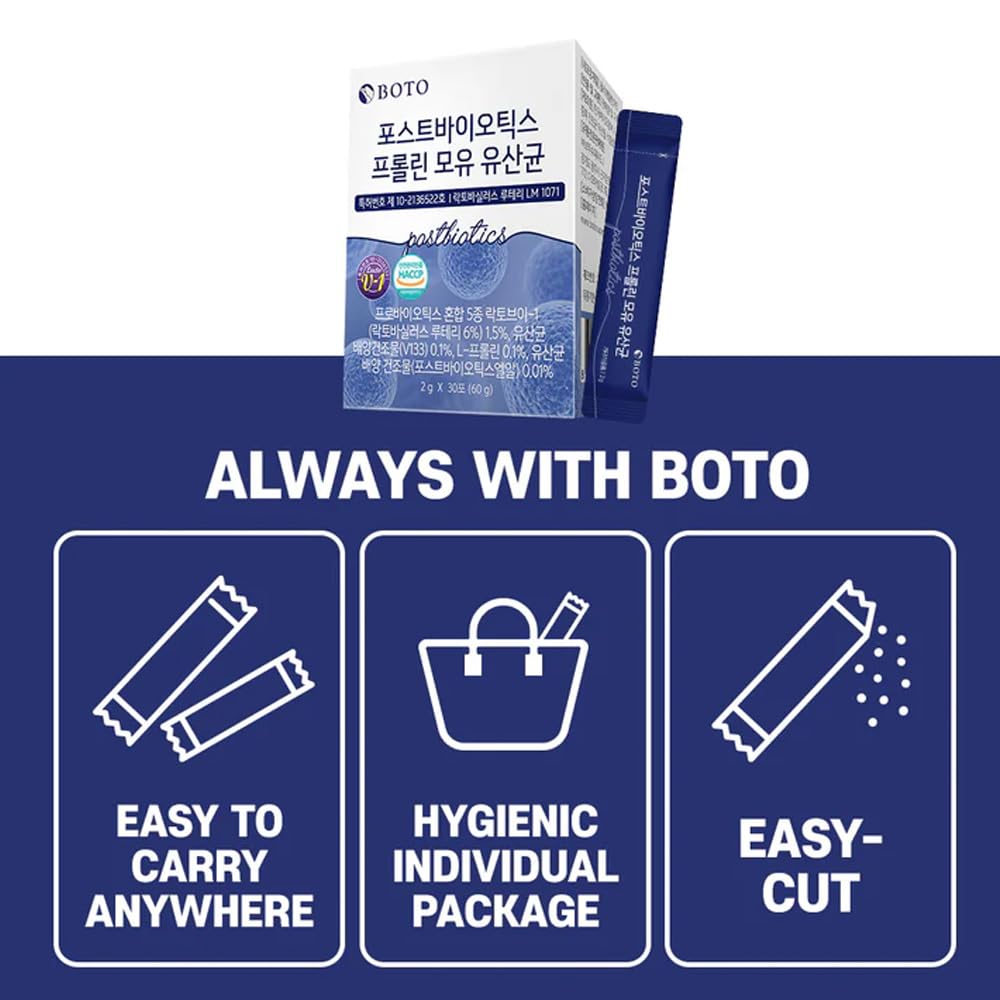 ZIOSTAND BOTO sachets de probiotiques en gros plan