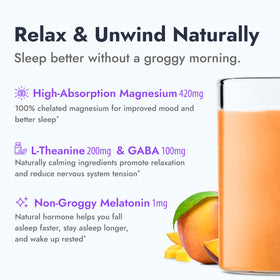 Zipfizz Calm Sommeil Pêche Mangue 410g en préparation dans un verre
