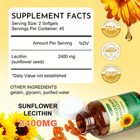 ZiranElf Lecithine de Tournesol 2400mg gélules molles vue arrière