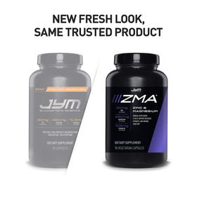 ZMA JYM Zinc & Magnésium capsules près d'un carnet de notes