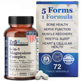 ZnS Health complexe de magnésium 500mg 60 capsules vue de face