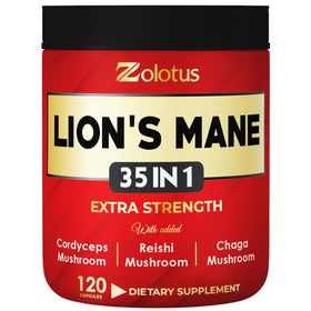 Zolotus Capsules de Champignon Lion's Mane 120 comprimés vue de face