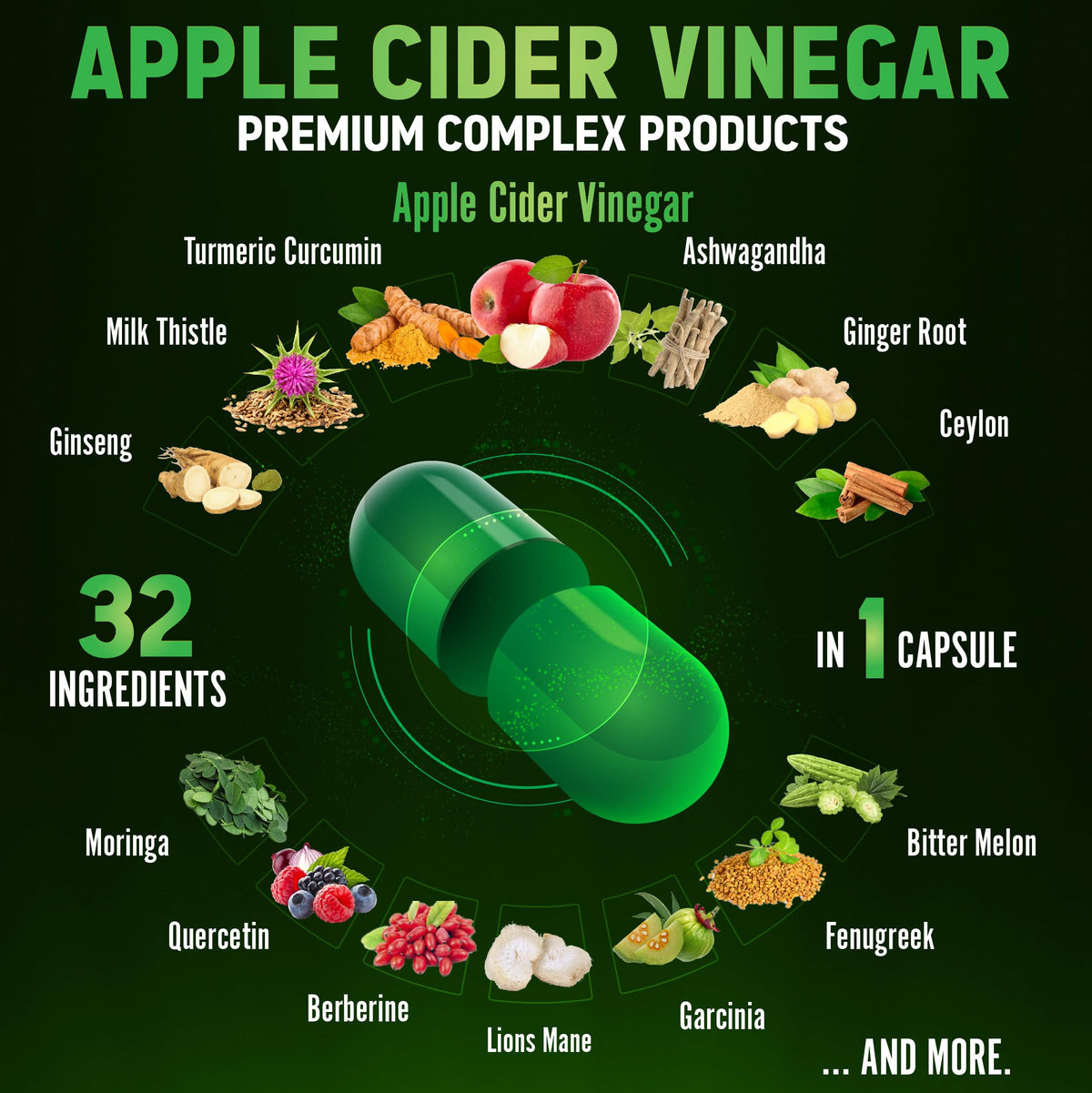 Zolotus Capsules de Vinaigre de Pomme 32in1 - Dosage recommandé