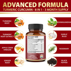 Zolotus Curcuma 8 en 1 capsules avec verre d'eau