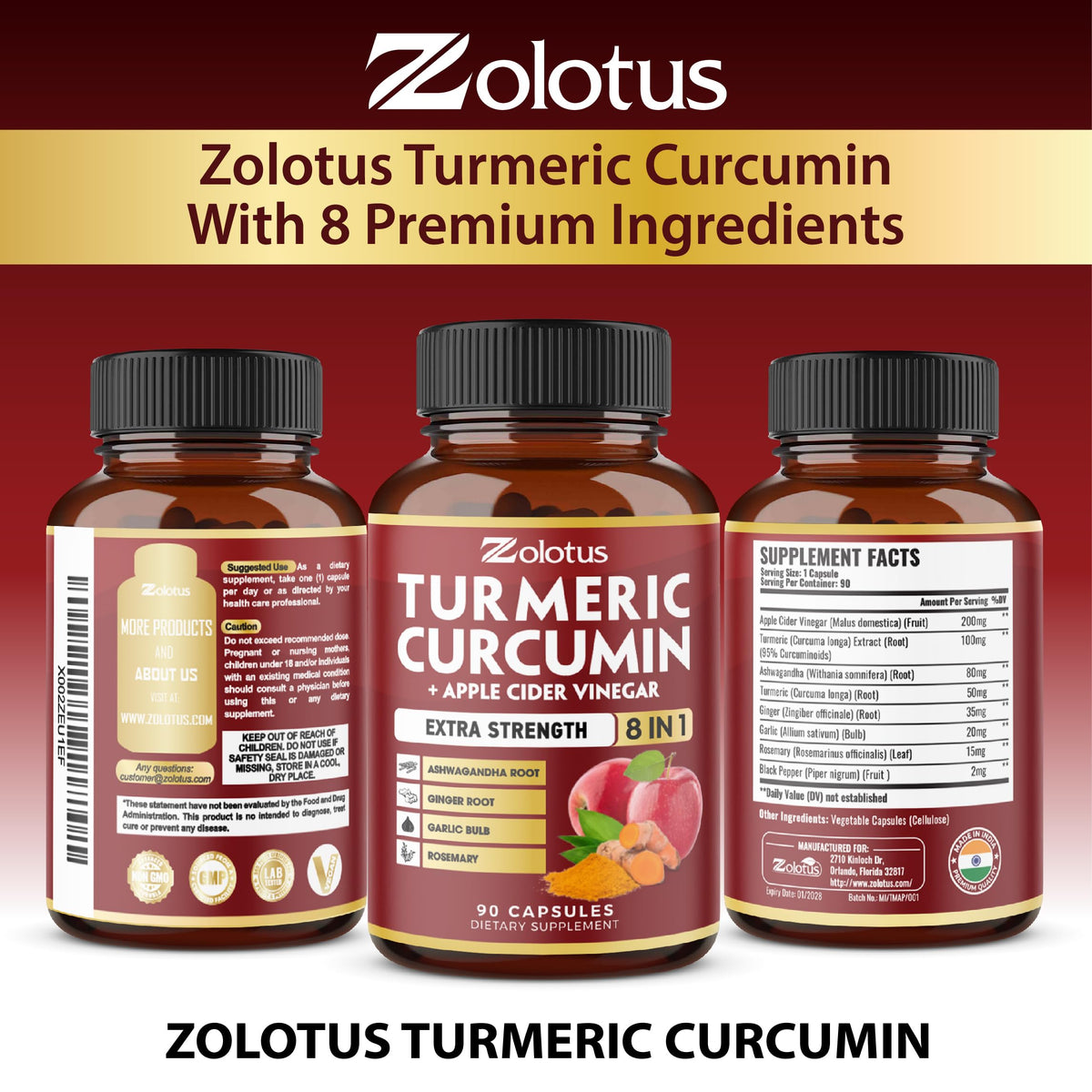 Zolotus Curcuma 8 en 1 capsules en mode de vie actif