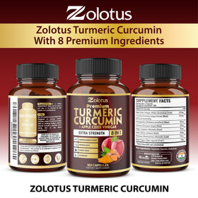 Zolotus Curcuma Vinaigre de Pomme avec gélules en main