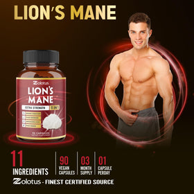 Zolotus Gélules de Champignon Lion 11 en 1 avec d'autres compléments alimentaires