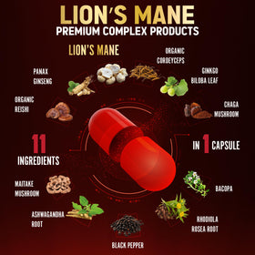 Zolotus Gélules de Champignon Lion 11 en 1, vue de côté