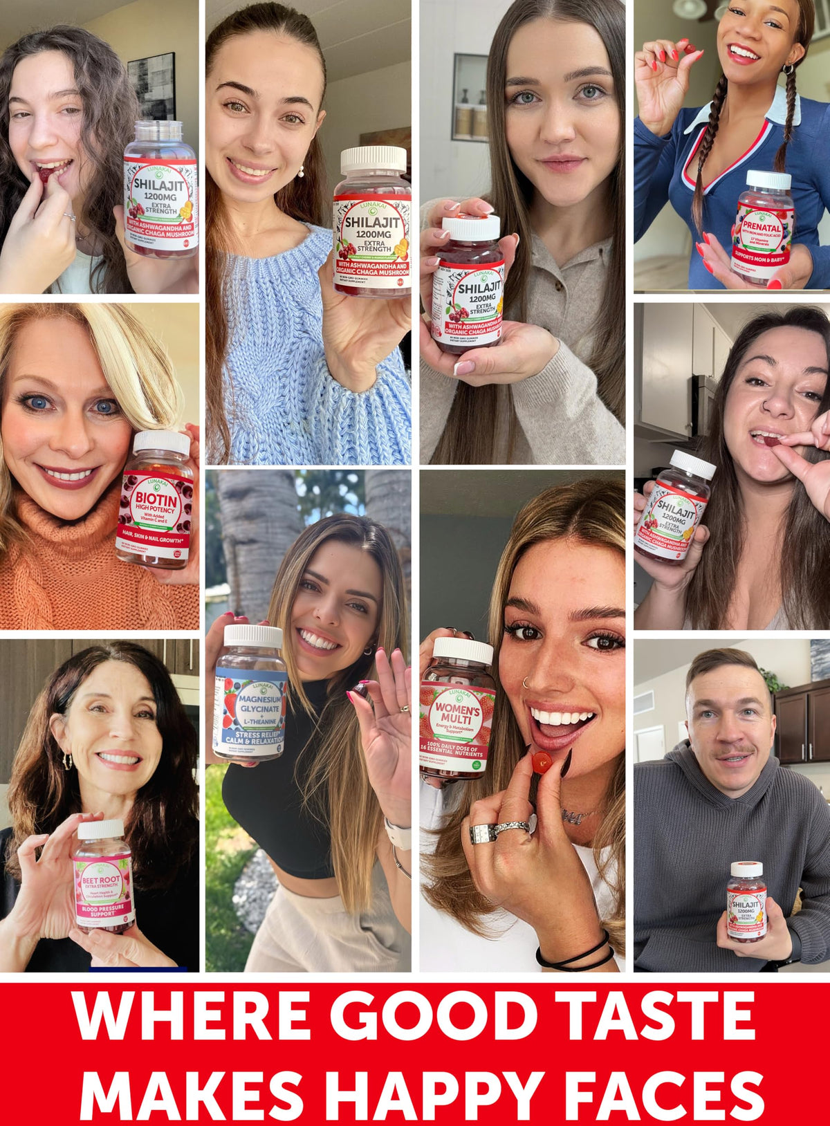 Zoom sur gummies Lunakai avec ingrédients naturels
