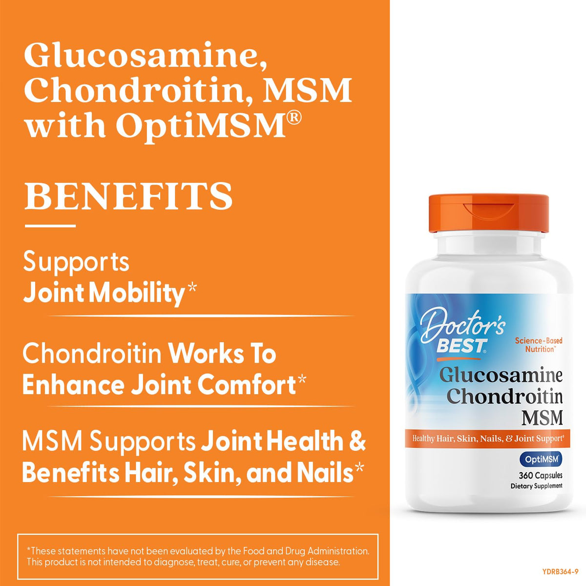 Zoom sur l'étiquette de Doctor's BEST Glucosamine Chondroitin MSM