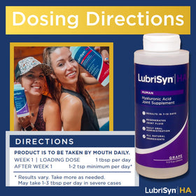 Zoom sur l'étiquette de la bouteille Lubrisyn HA 11,5 oz