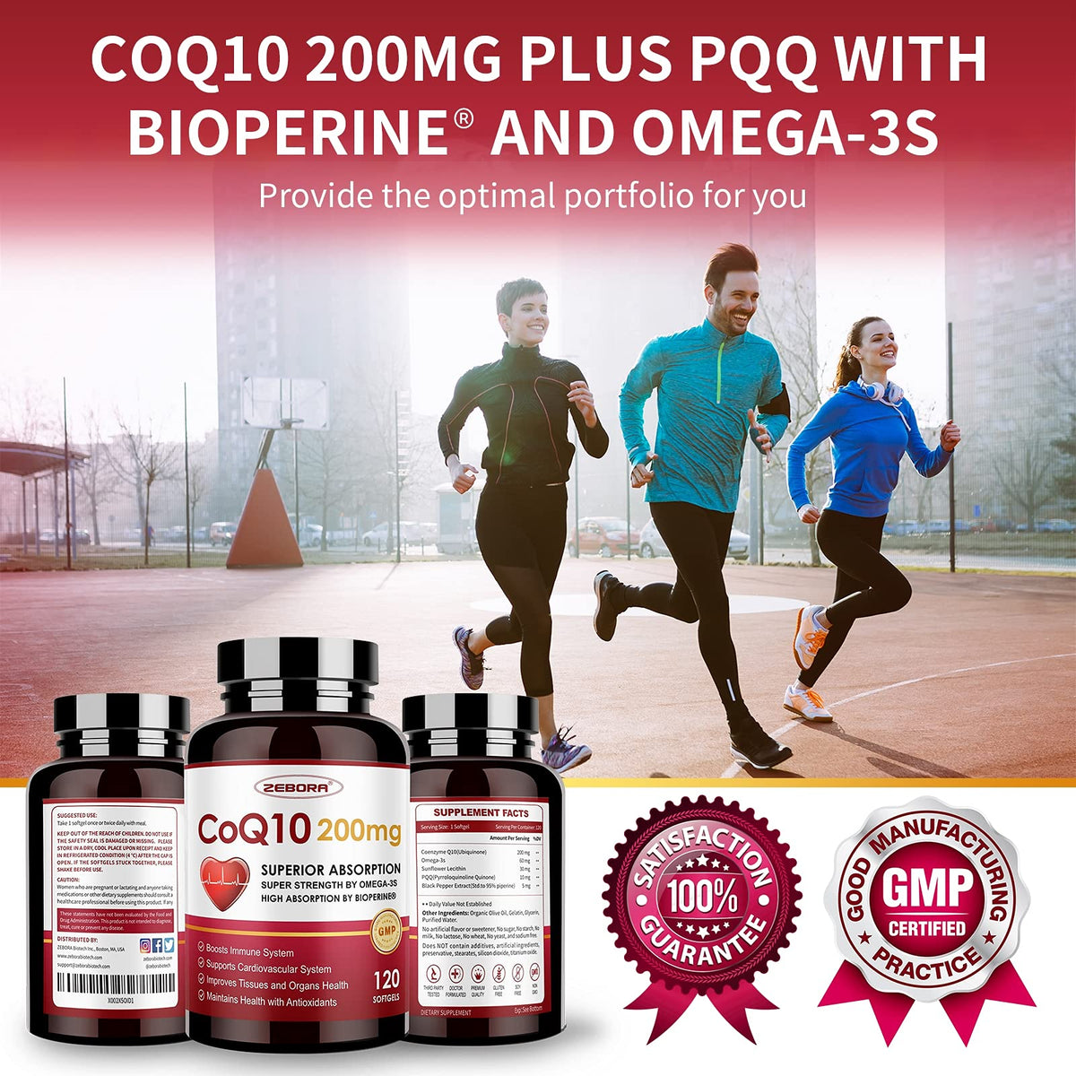 Zoom sur l'étiquette de ZEBORA CoQ10 200mg