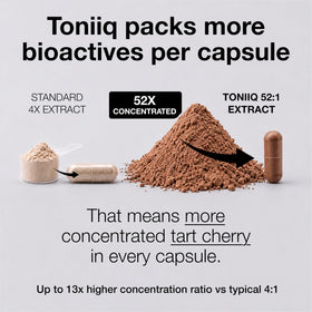 Zoom sur l'étiquette des capsules de cerise acide Toniiq