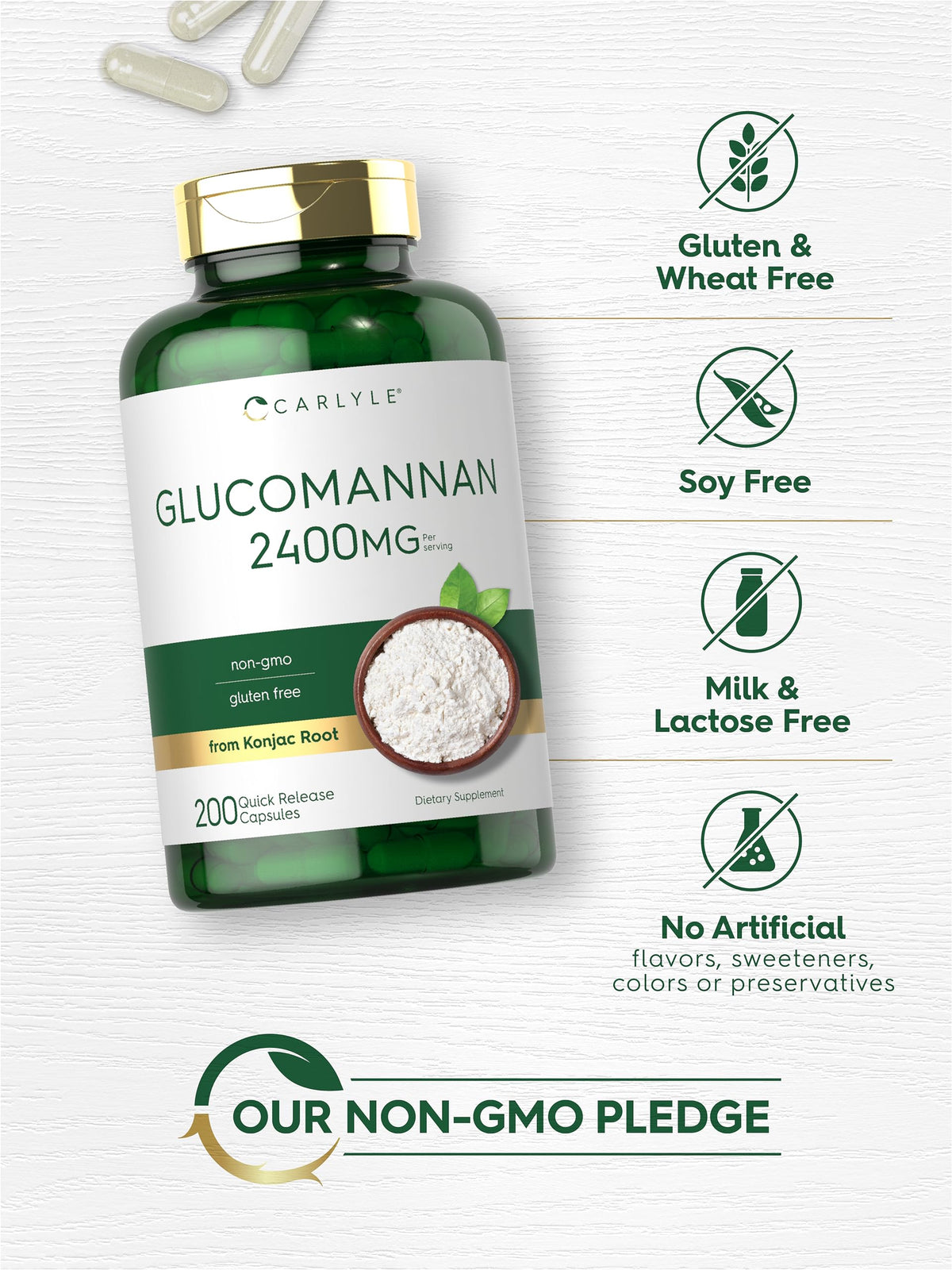 Zoom sur la capsule de Glucomannane Carlyle