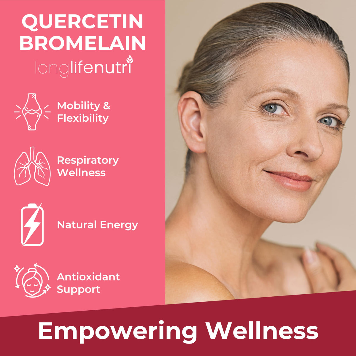 Zoom sur la composition de LongLifeNutri Quercetine et Broméline