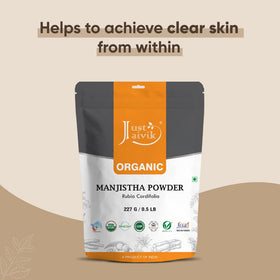 Zoom sur la poudre de Manjistha Just Jaivik