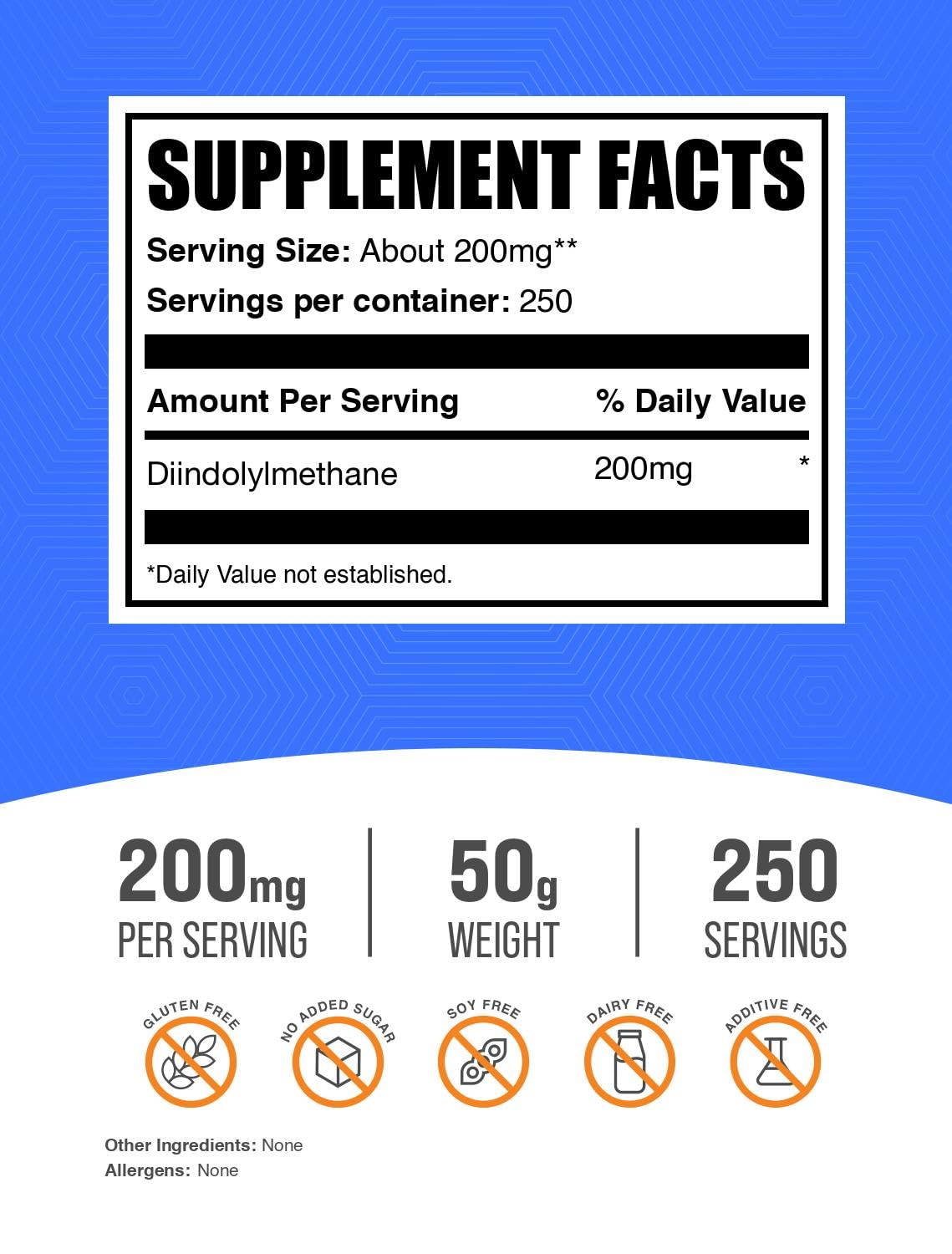 Zoom sur la texture de la poudre de DIM BulkSupplements