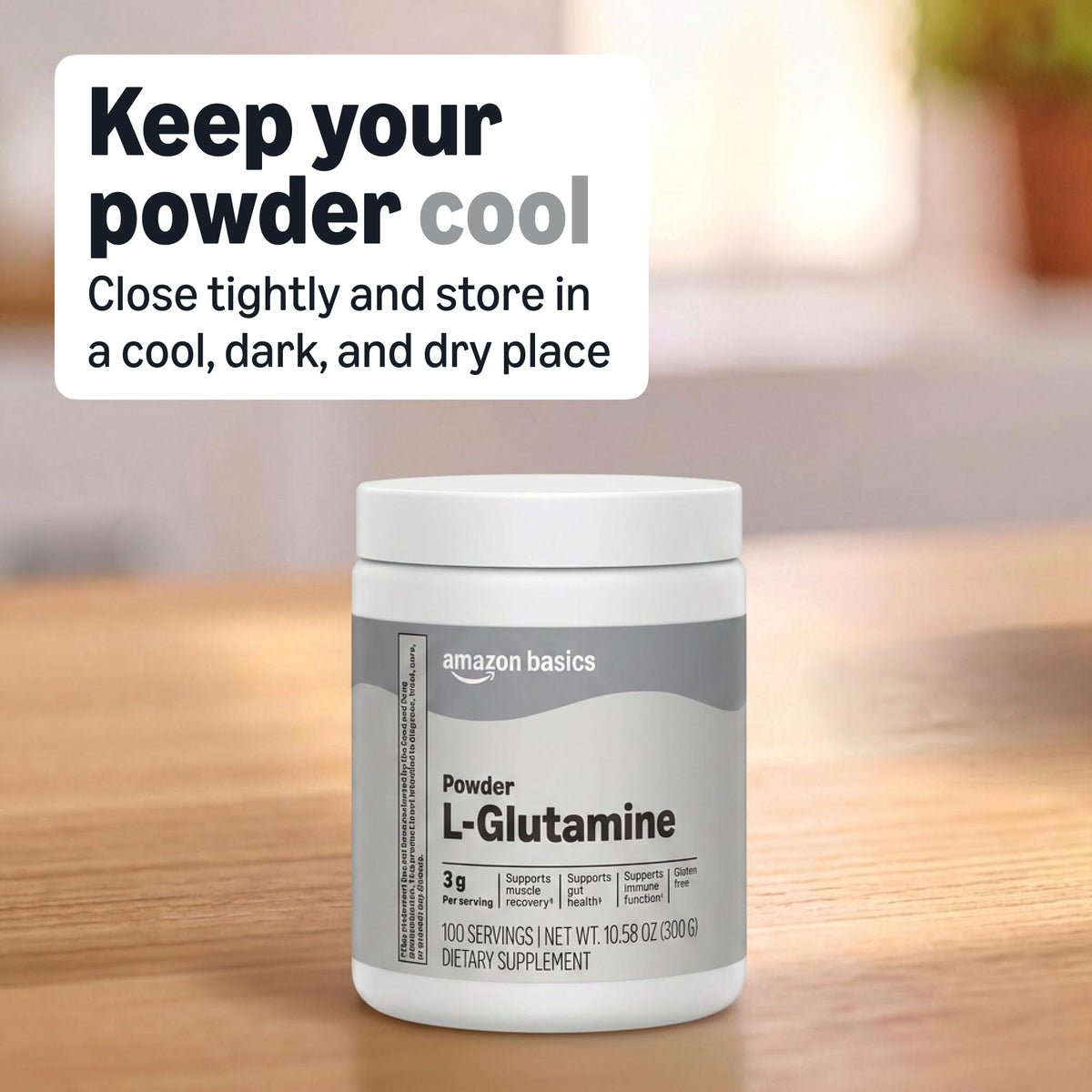 Zoom sur la texture de la poudre L-Glutamine Basics