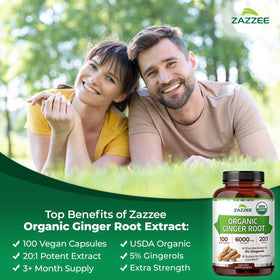 Zoom sur les capsules d'extrait de gingembre Zazzee