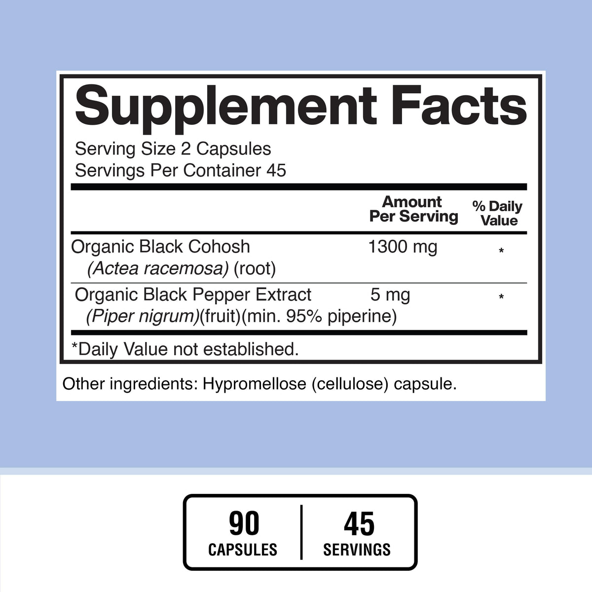 Zoom sur les capsules de Black Cohosh d'American Standard Supplements