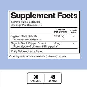 Zoom sur les capsules de Black Cohosh d'American Standard Supplements