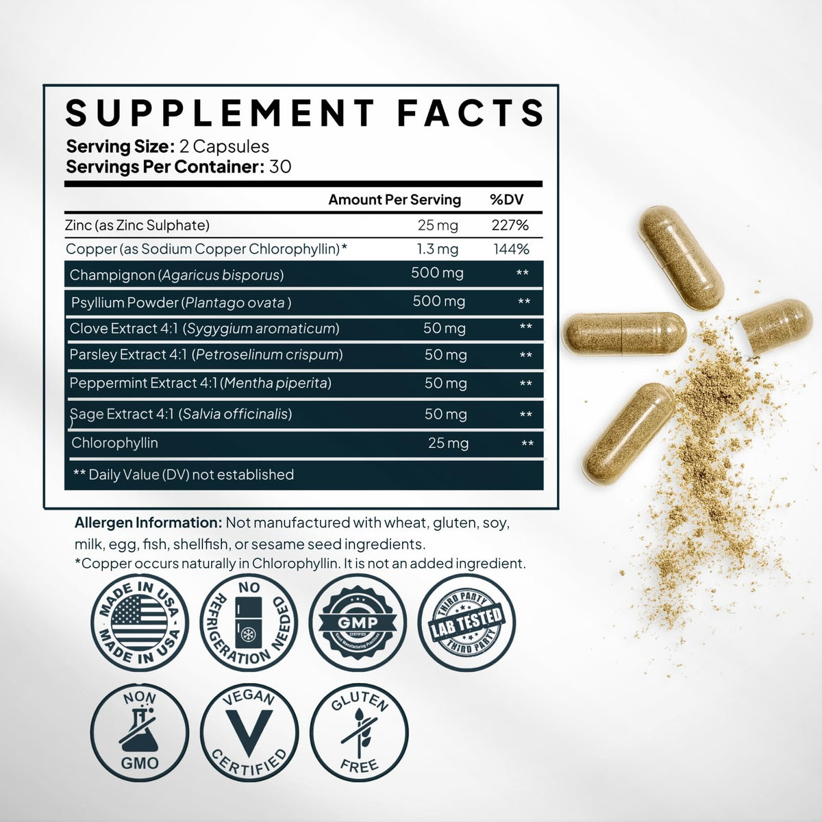 Zoom sur les capsules de chlorophylle Zenmen