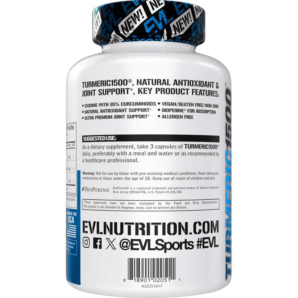 Zoom sur les capsules de curcuma Evlution 1500mg