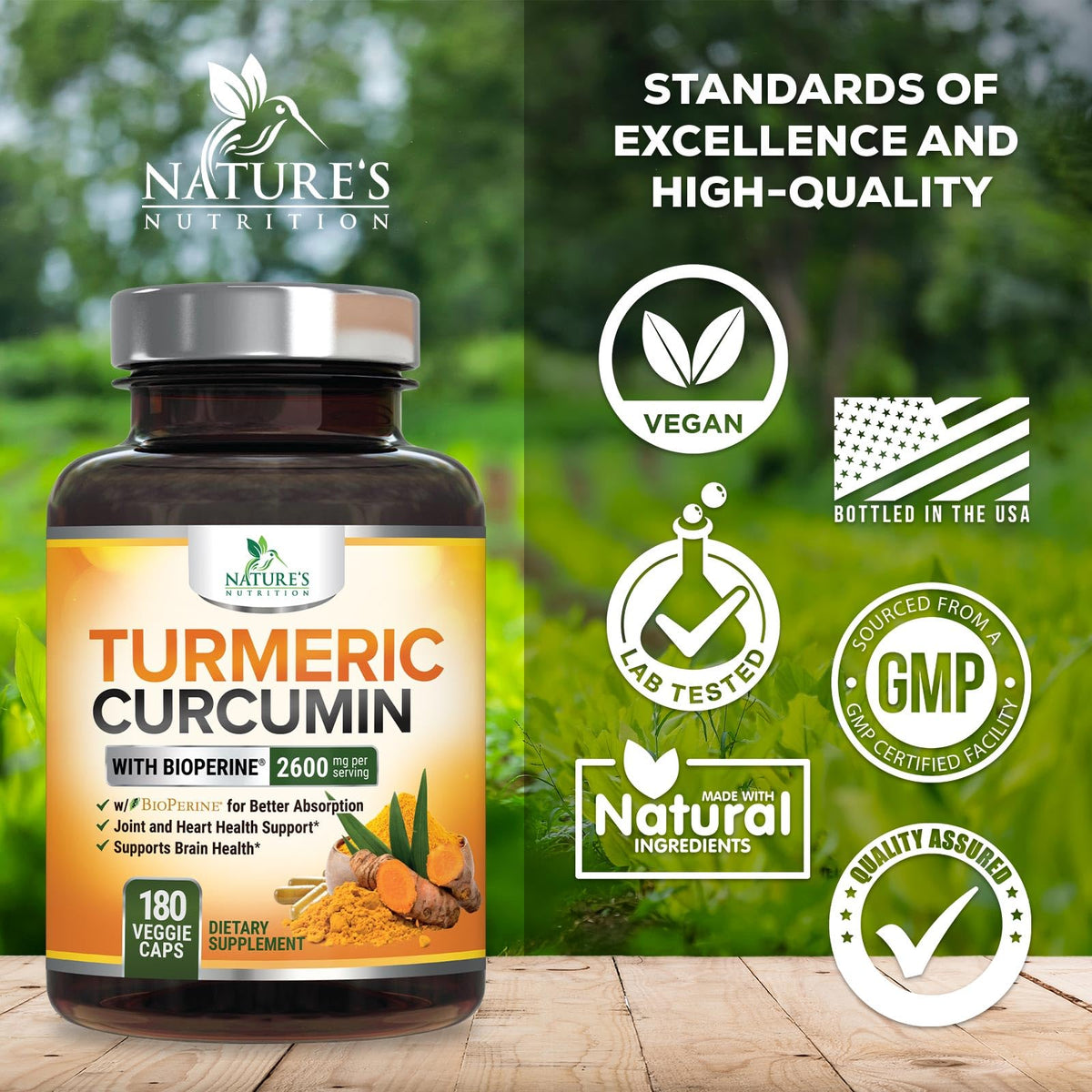 Zoom sur les capsules de curcuma Nature's Nutrition
