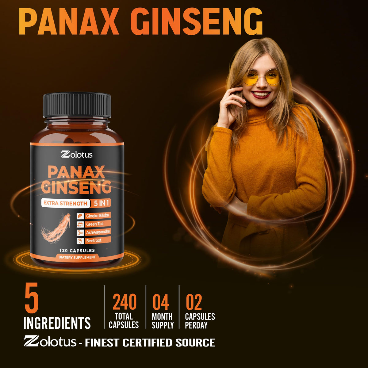 Zoom sur les capsules de Ginseng Rouge Zolotus