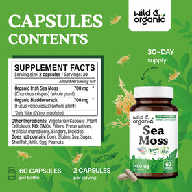 Zoom sur les capsules de mousse de mer Wild & Organic