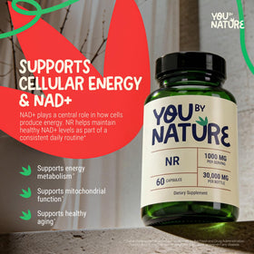 Zoom sur les capsules de YOUBYNATURE Nicotinamide Riboside