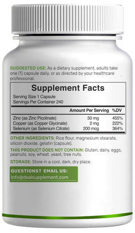 Zoom sur les capsules de Zinc Picolinate 50mg