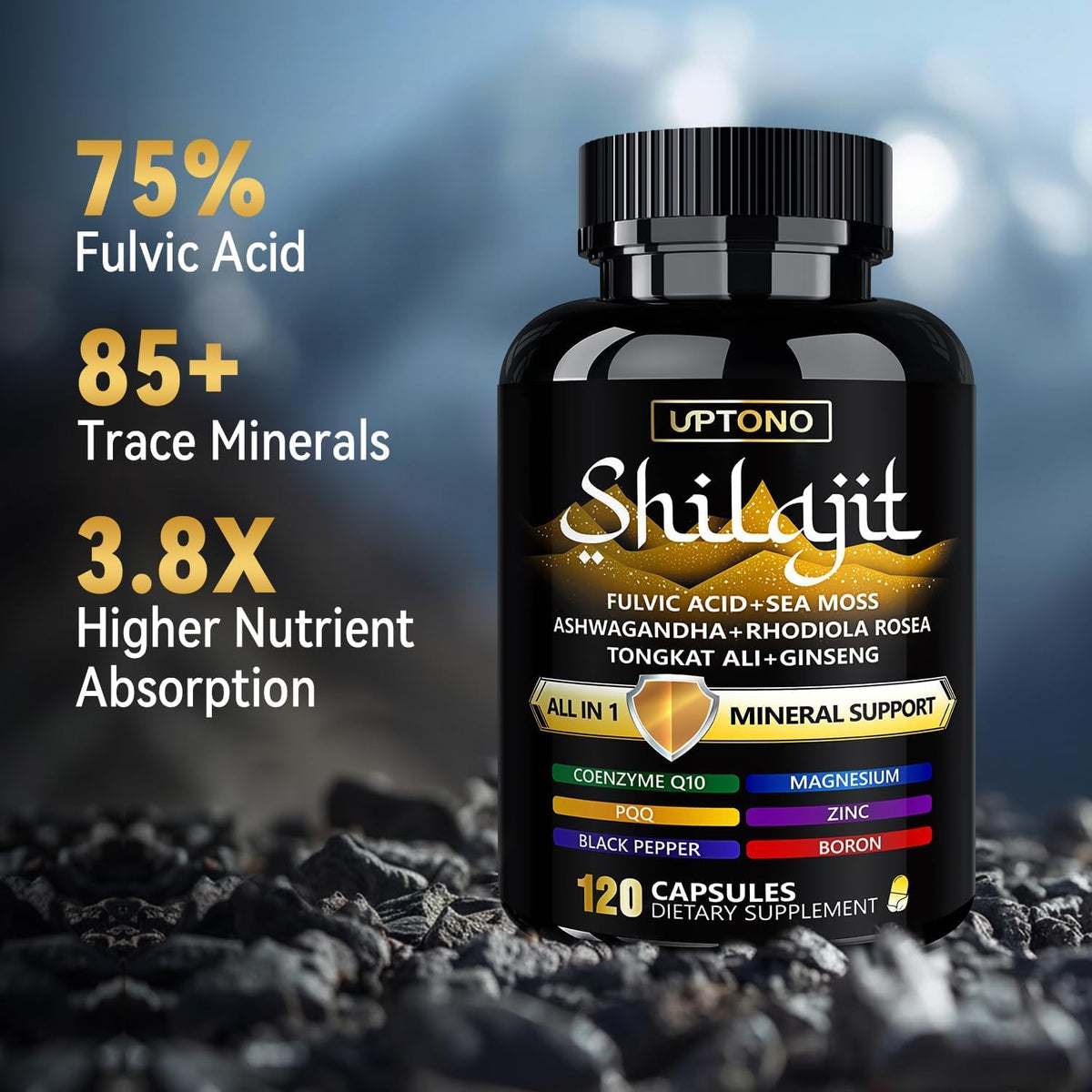 Zoom sur les capsules LSOIUX Shilajit avec Mousse de Mer