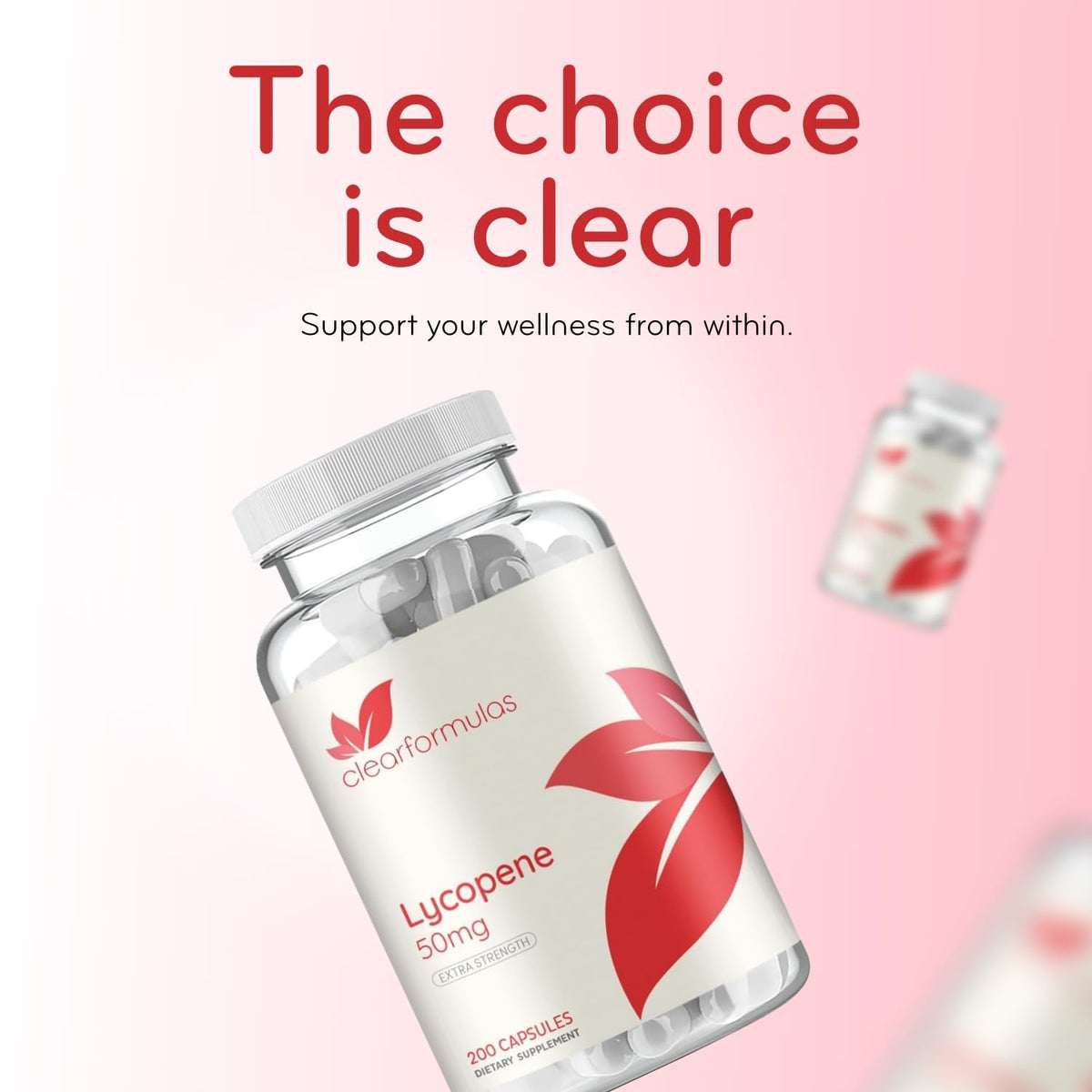 Zoom sur les capsules Lycopène 50mg de Clear Formulas