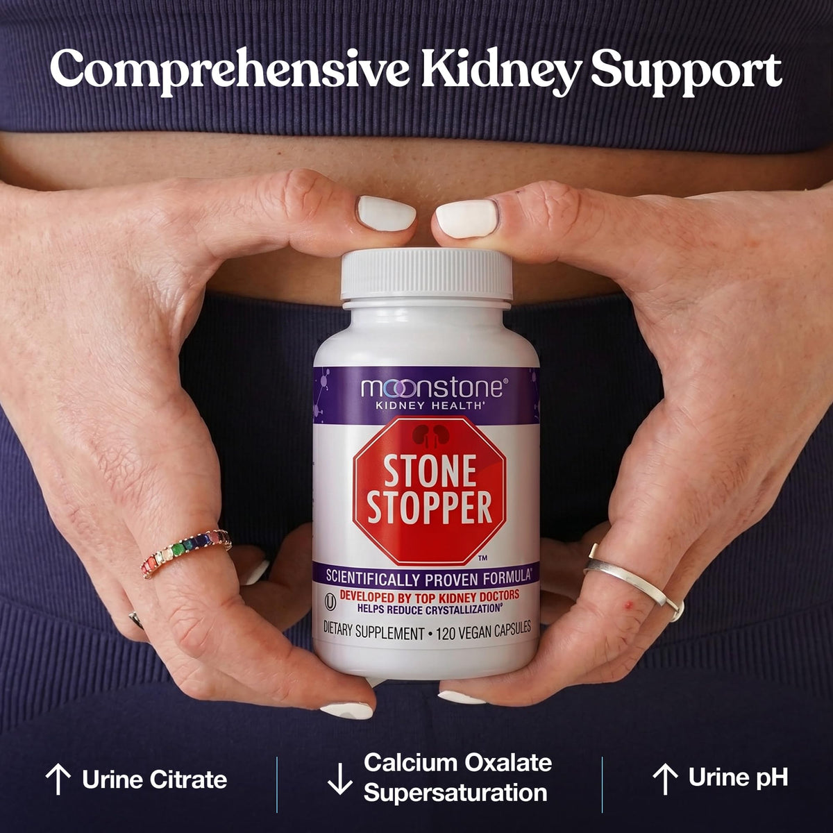 Zoom sur les capsules Moonstone Stopper Pierre, couleur et taille