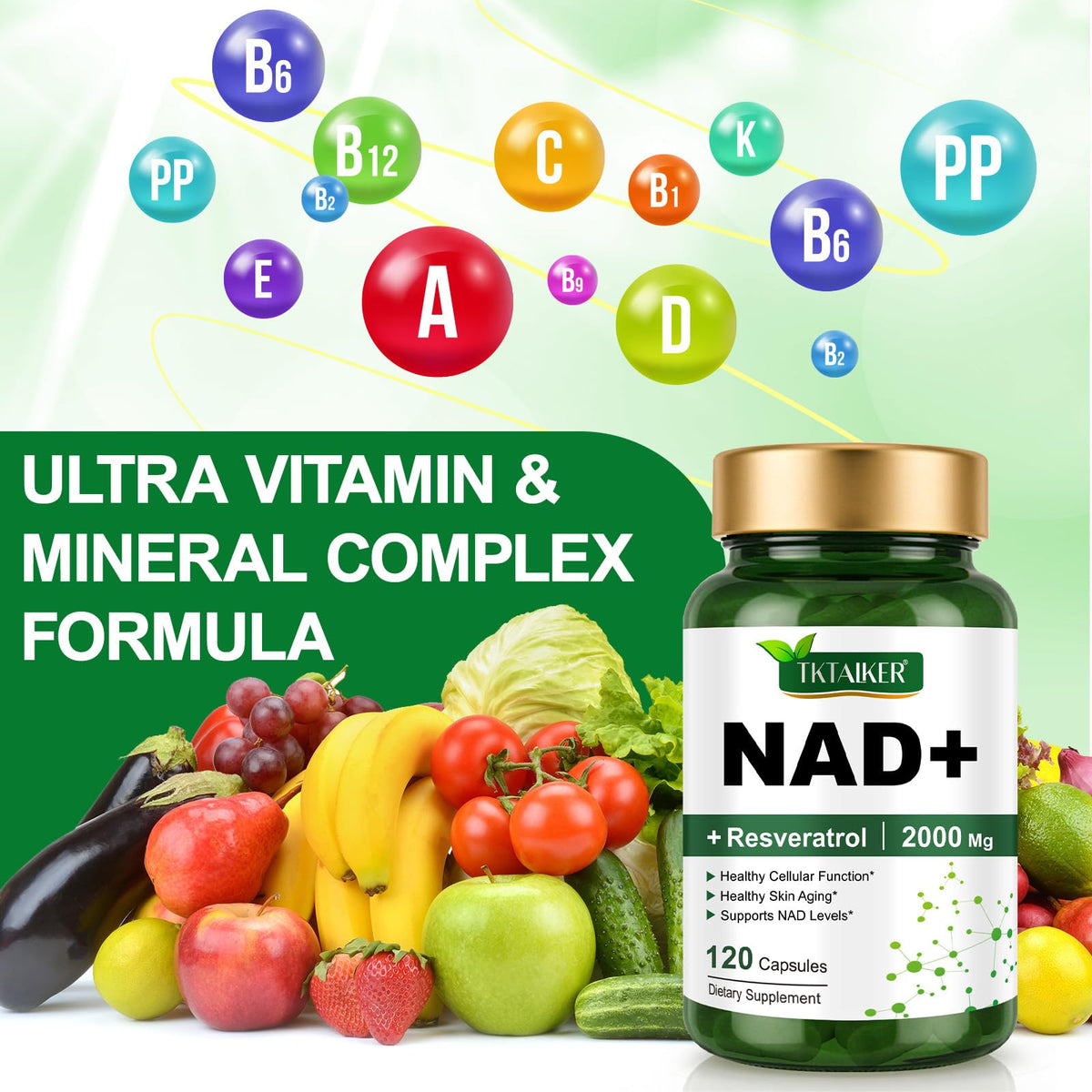 Zoom sur les capsules TKTALKER NAD+ 2000 mg