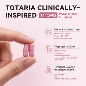 Zoom sur les capsules Totaria à côté de la boîte
