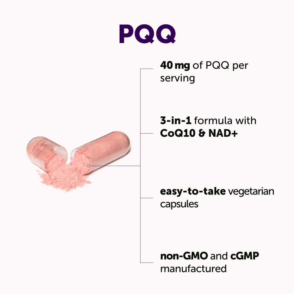 Zoom sur les capsules végétariennes de Micro Ingredients PQQ
