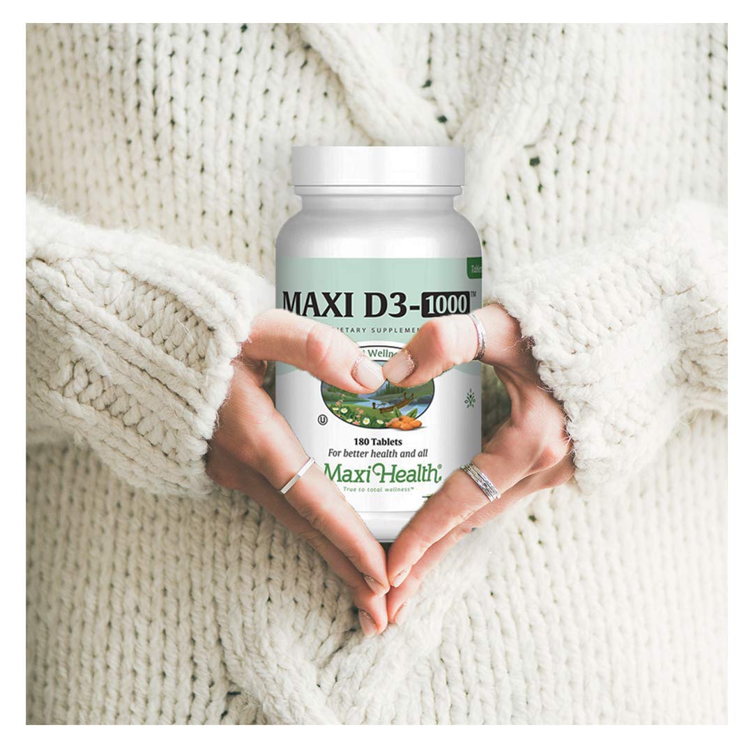 Zoom sur les comprimés Maxi Health Vitamine D3 1000 IU