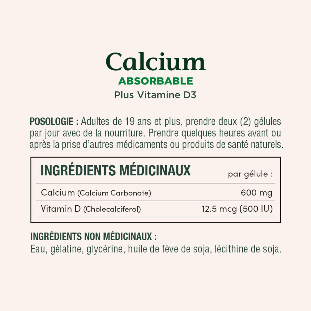 Zoom sur les gélules de Calcium 1200mg Nature's Bounty