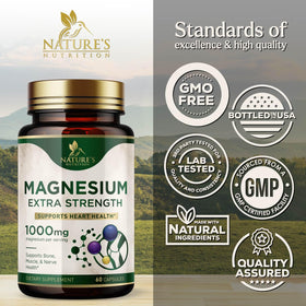 Zoom sur les gélules de citrate de magnésium Nature's Nutrition