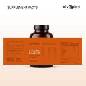 Zoom sur les gélules de Vitamine E Olympian Labs