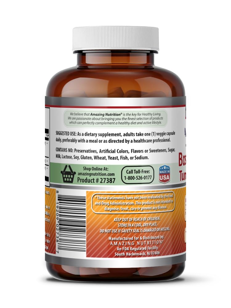Zoom sur les gélules du complément Amazing Nutrition Boswellia Curcuma