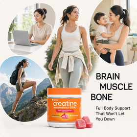 Zoom sur les gummies créatine Zena Nutrition montrant la texture et la couleur